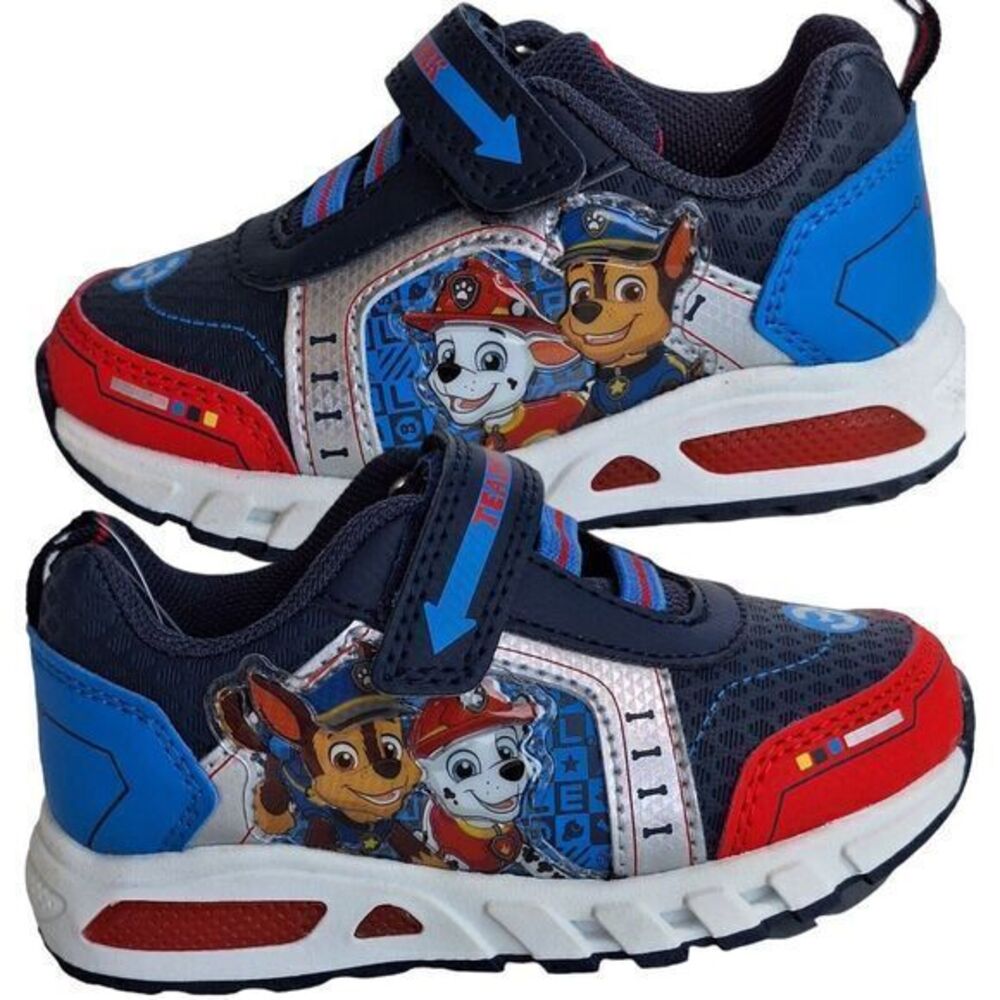 Paw Patrol Toddler Boys Light up Sneakers Size 7 Blue Slip on Lightweight Shoes